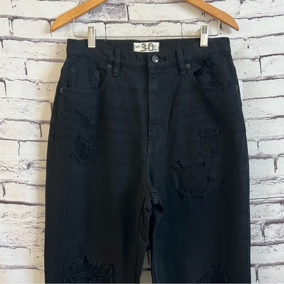 Free People x We The Free CRVY Straight Shooter Jean in Saturated Black Size 30 - Picture 5 of 12